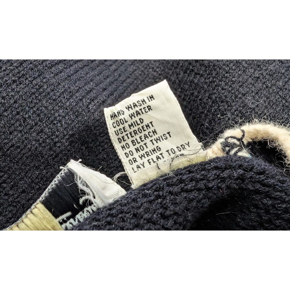 Vintage 80s Sweater Cats Colorful Black Diane Von Furstenberg Women's Size L - Picture 10 of 10